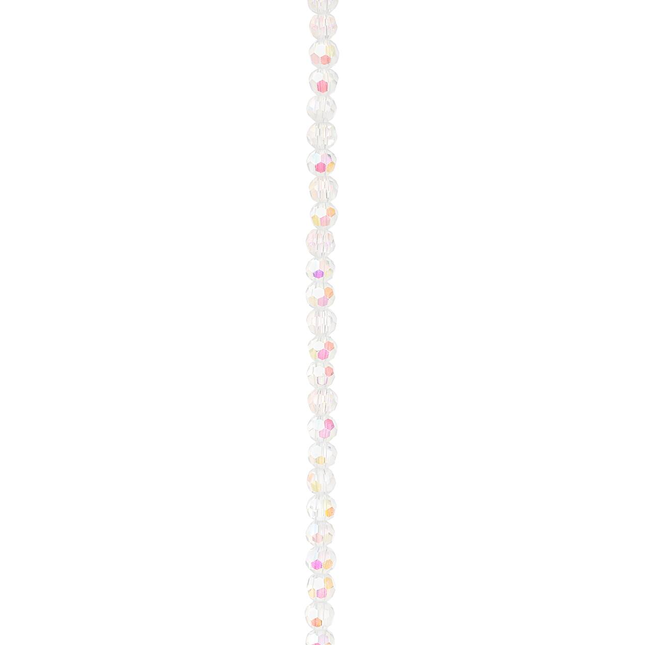 12 Pack: Aurora Borealis Faceted Glass Round Beads, 4mm by Bead Landing™